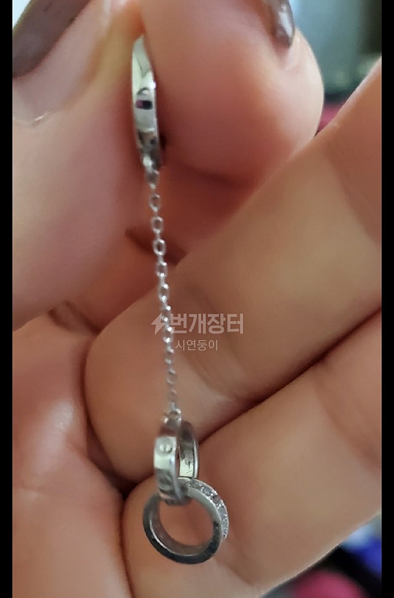14k 화이트골드 귀걸이--3