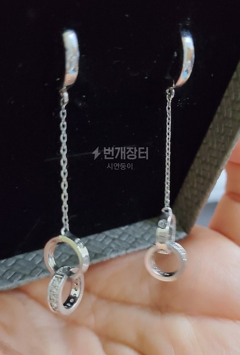 14k 화이트골드 귀걸이--2