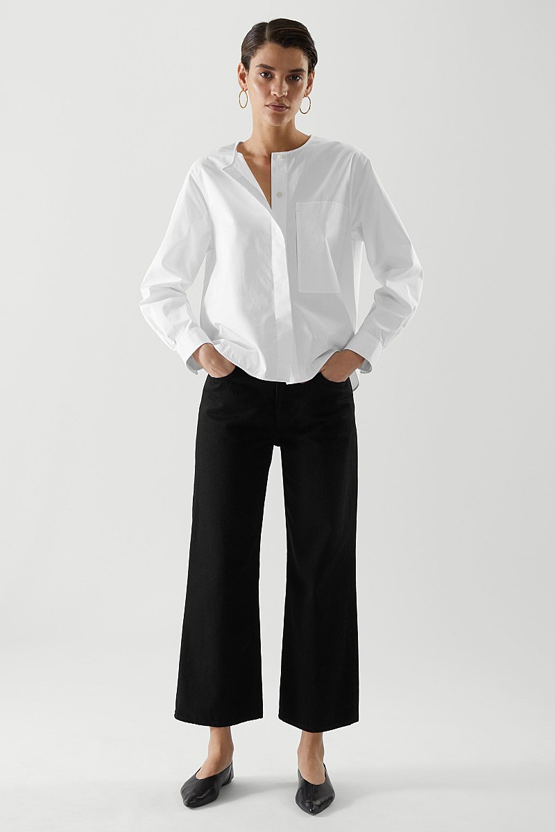 Cos 그랜대드 빅포켓 칼라 패치 포켓 셔츠 Grandad Collar Patch Pocket Shirt 새상품
