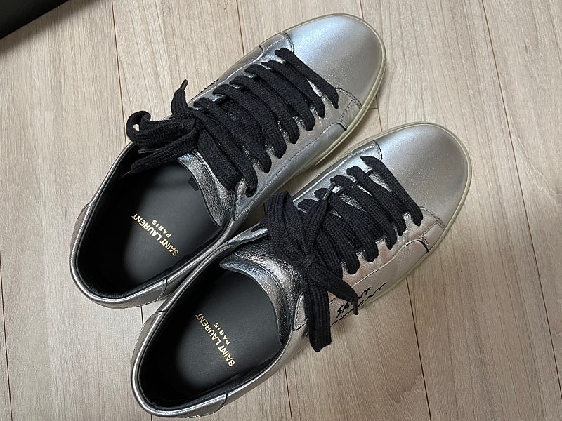 생로랑 코트 메탈릭 스니커즈 37--1