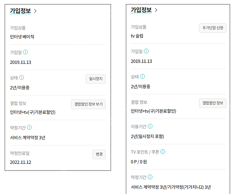 KT 인터넷+TV 명의이전양도 / 단기 1년 / 지원비 10만원