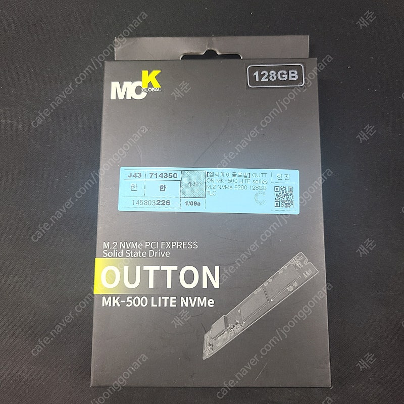 OUTTON MK-500 LITE series M.2 2280 SSD 128GB 팝니다.