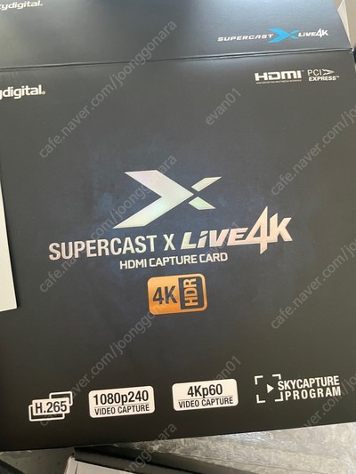 스카이디지탈 SUPERCAST X LIVE 4K 캡쳐보드 팝니다.(새상품)