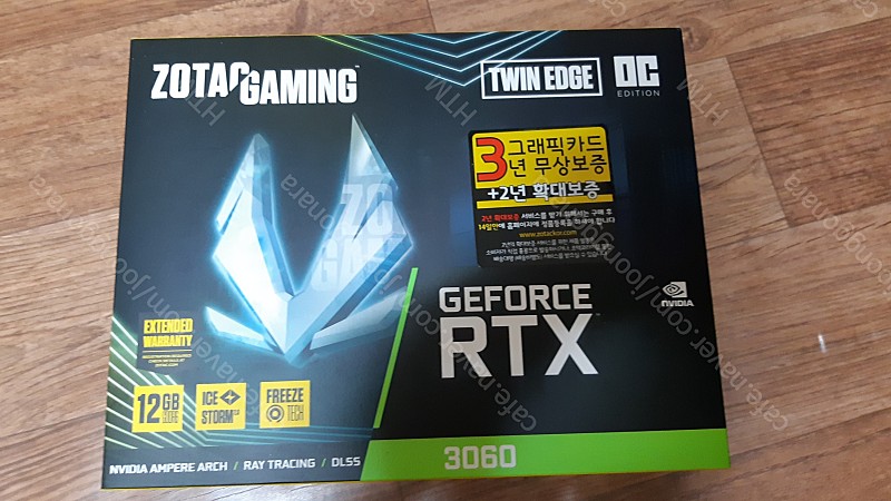 지포스 RTX 3060 그래픽카드/조텍 GAMING 지포스 RTX 3060 TWIN Edge OC D6 12GB LHR/미개봉품 판매합니다.