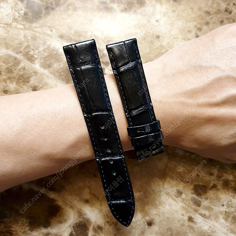 저먼 남자 여자 패션 정장 악어 가죽시계줄 시계밴드 블랙 20MM 새상품