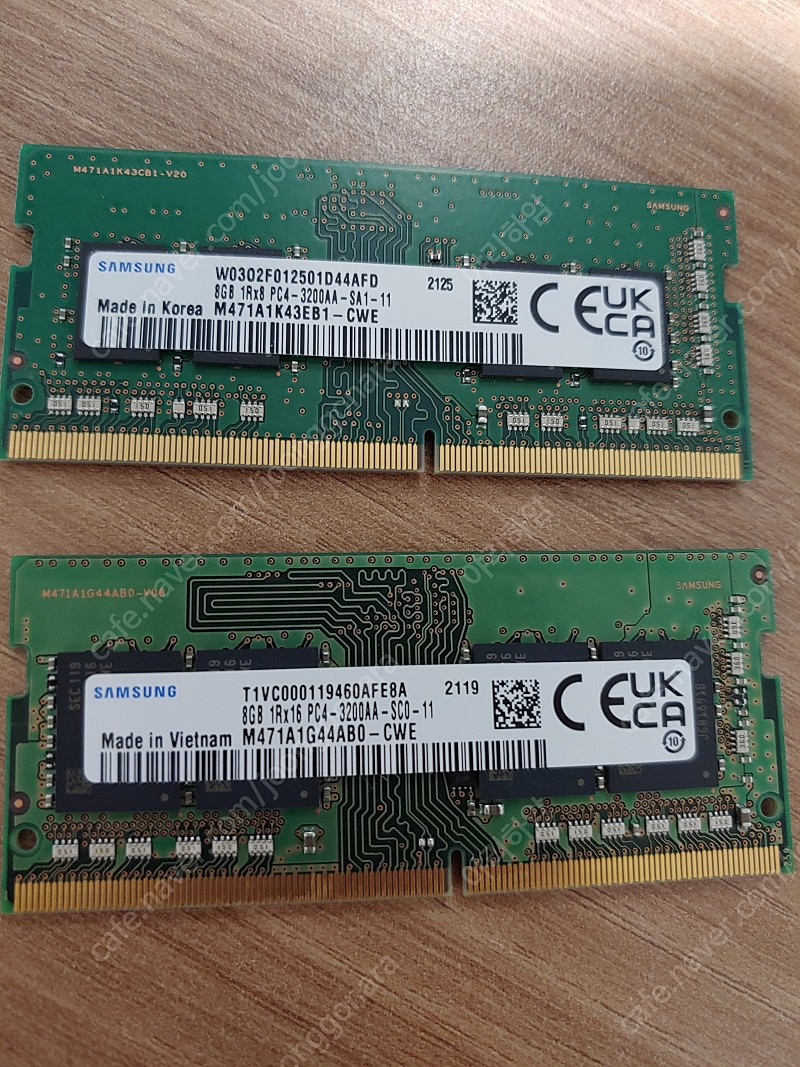 삼성 DDR4 16GB(8GB x 2) PC4-25600(DDR-3200) 노트북용 팝니다.
