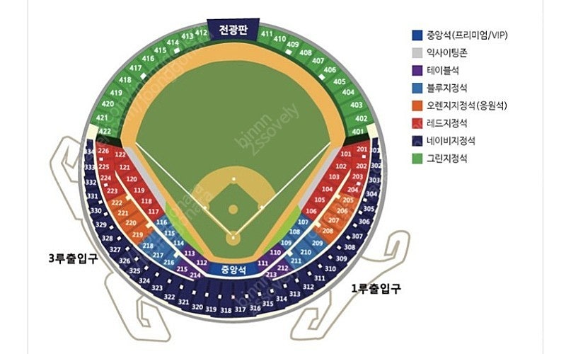 11월 7일 일요일 준플레이오프 3차전 3루 네이비석 2연석 판매!! (LGvs두산)