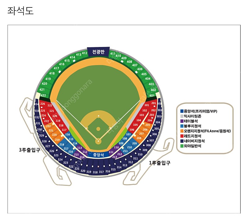 준PO 3차전 두산 vs LG (11/7 경기) 3루 오렌지석 치어리더 앞자리 양도합니다