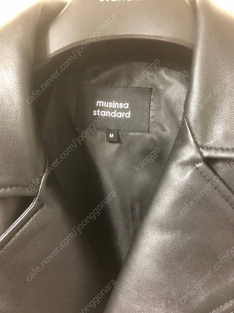 (유아인착용) 무신사스탠다드 램스킨 가죽 라이더 자켓 M사이즈 (새것)--3