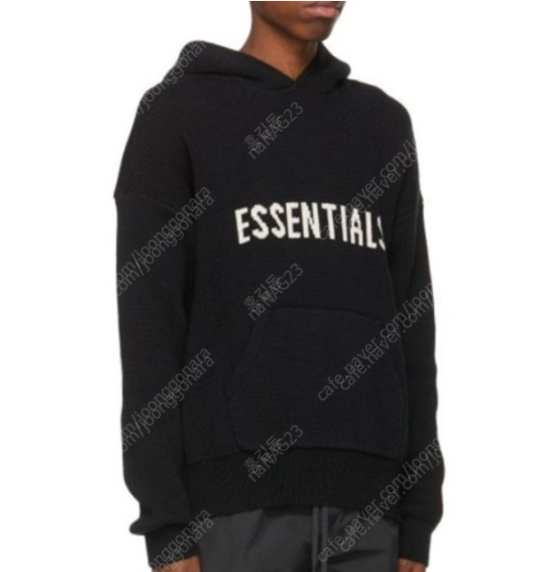 21SS ESSENTIALS 피오갓 에센셜 로고 니트 후드티 블랙 XL 사이즈 새상품 판매