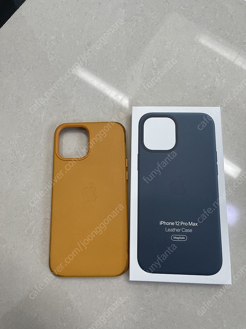 애플 아이폰12 프로맥스 가죽케이스 노랑색