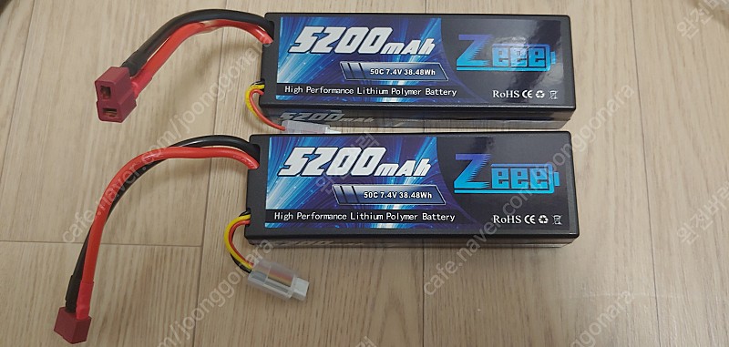 ZEEE 리포 배터리(하드케이스) 7.2V 50C 5200mah T플러그(딘스) 팝니다.