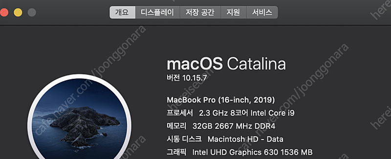 맥북프로(16인치, 2019) 고성능 CTO / 2.3GHz 8코어 i9 / 32GB / 1T / 라데온 5500