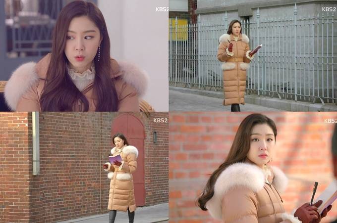 레니본 160만원대 서지혜 롱패딩 구스다운 패딩코트--7