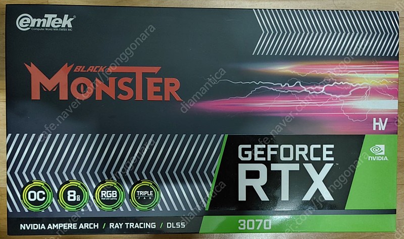 이엠텍 Geforce RTX 3070 Black Monster non LHR