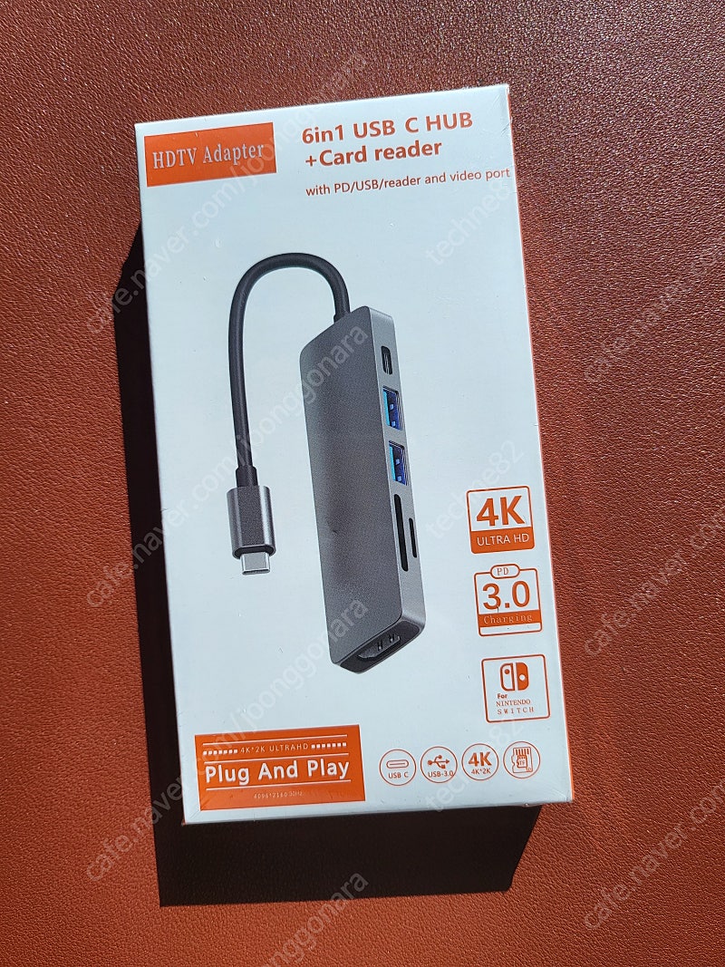 USB C타입 멀티허브 무전원 6in1 4K HDMI 출력 PD충전 포트 미개봉 새것
