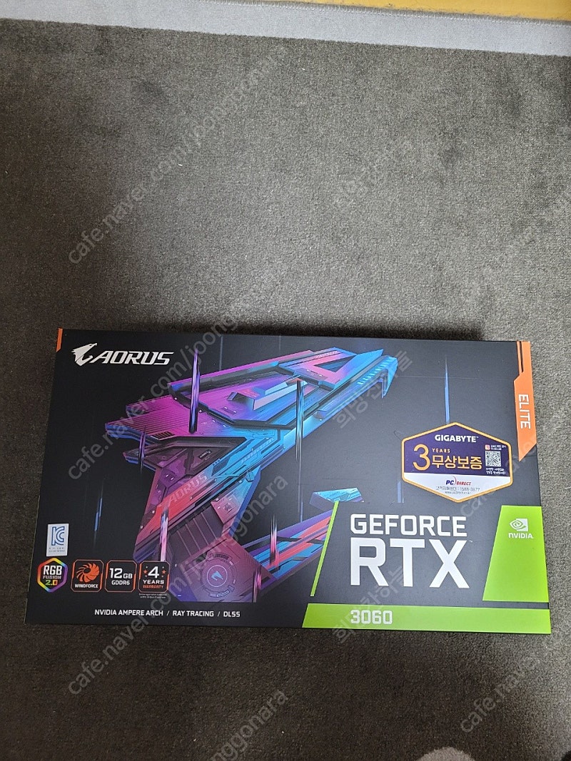 (서울) RTX 3060 어로스 엘리트 판매(새상품)