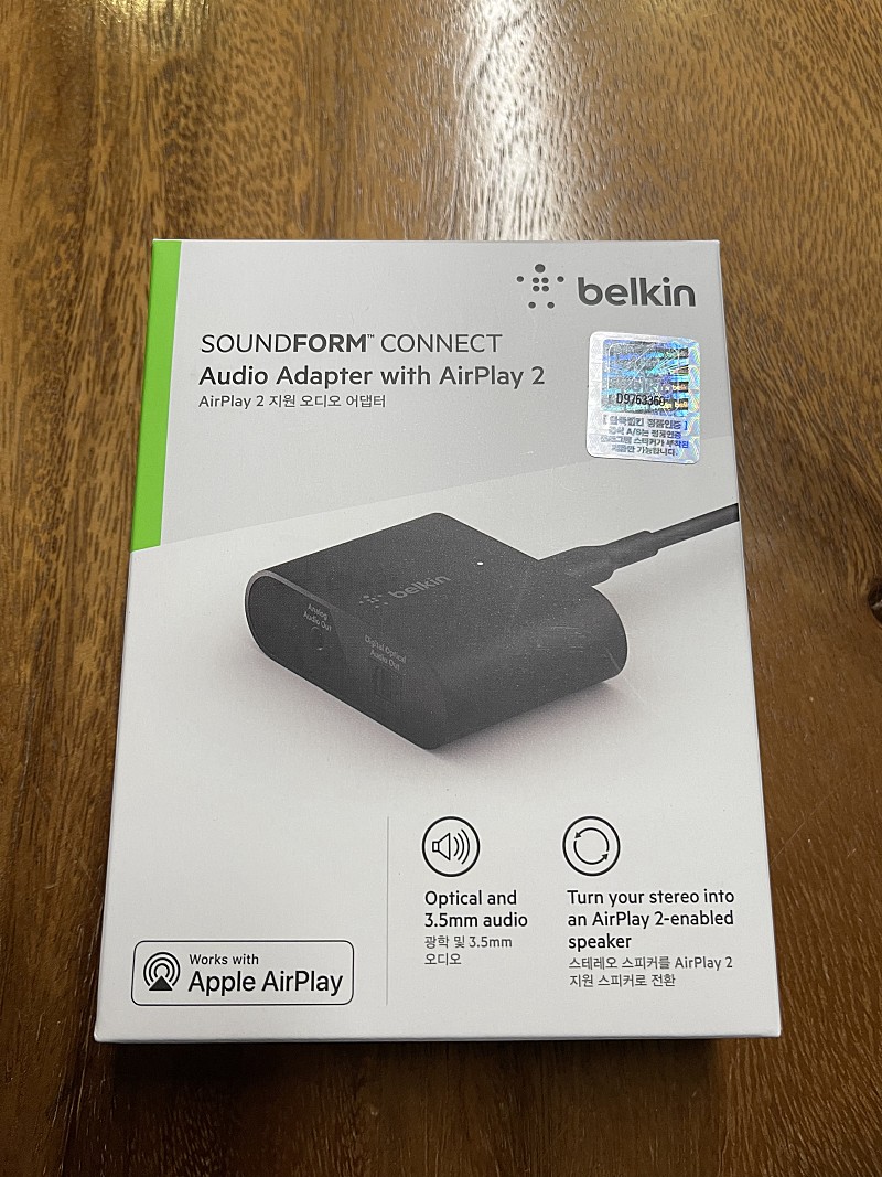 벨킨 사운드폼 커넥트 Soundform connect audio adapter with airplay2 미개봉 9만원(택포)