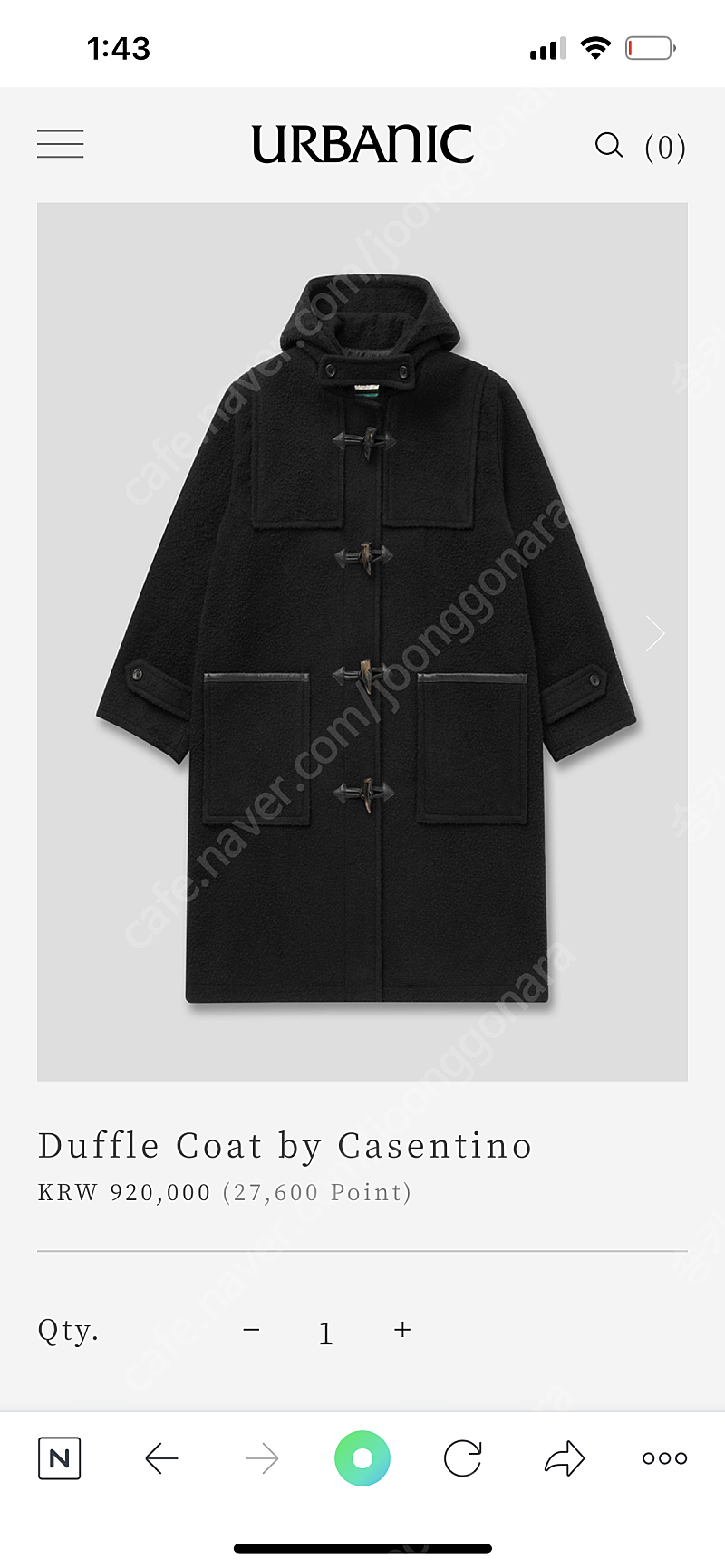 Urbanic30 Duffle Coat by Casentino 구해요!!