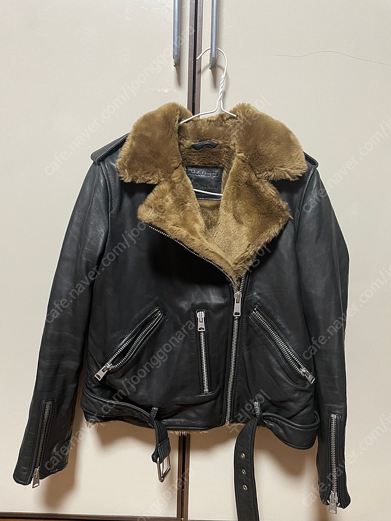 ALLSAINTS Balfern Lux Fur-lined Leather Biker Jacket in Multi(택비포함)