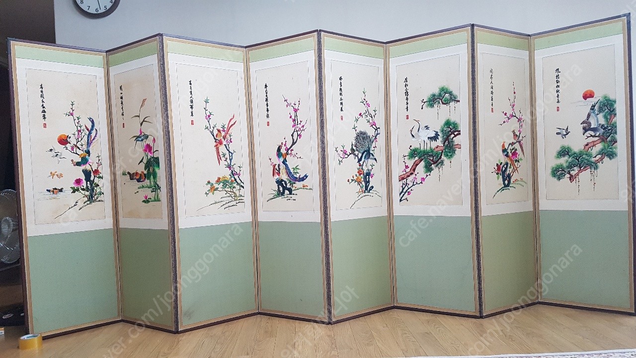 8폭 화조도 자수 병풍 | 예술작품/골동품/수집 | 중고나라