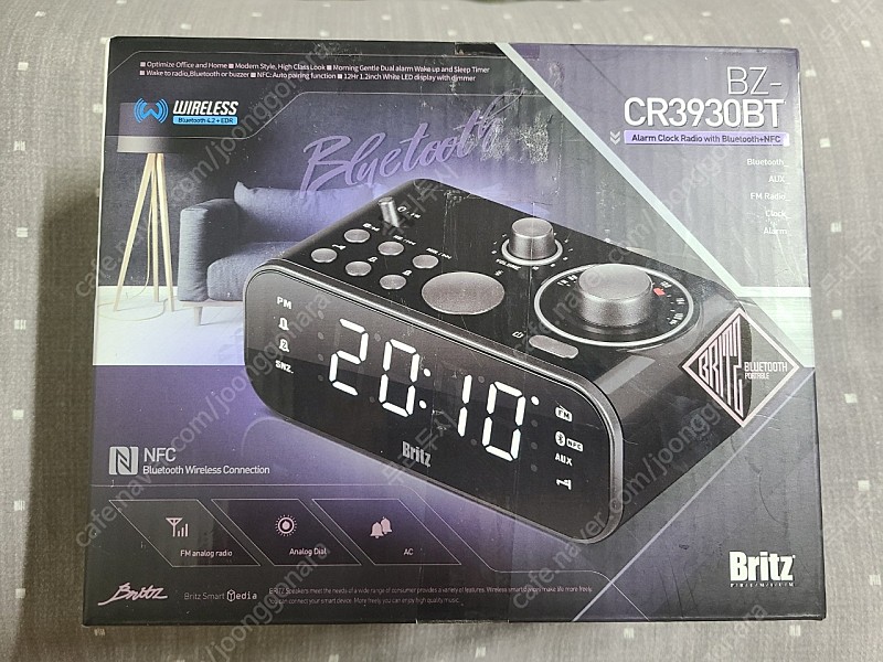 [미개봉] BZ-CR3930BT 블루투스 스피커 (알람 시계 +NFC기능)