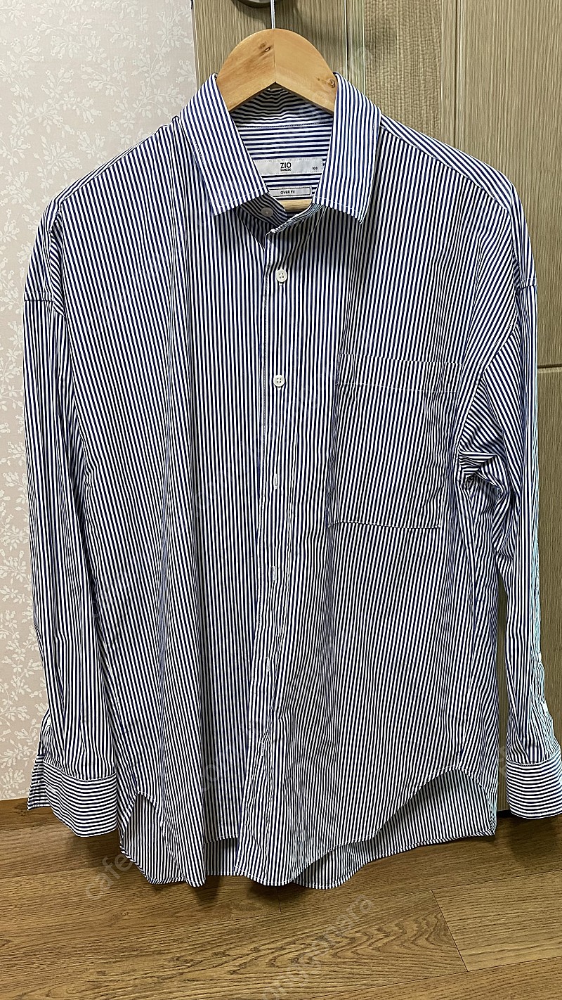 지오송지오 블루 스트라이프 오버핏 셔츠 100