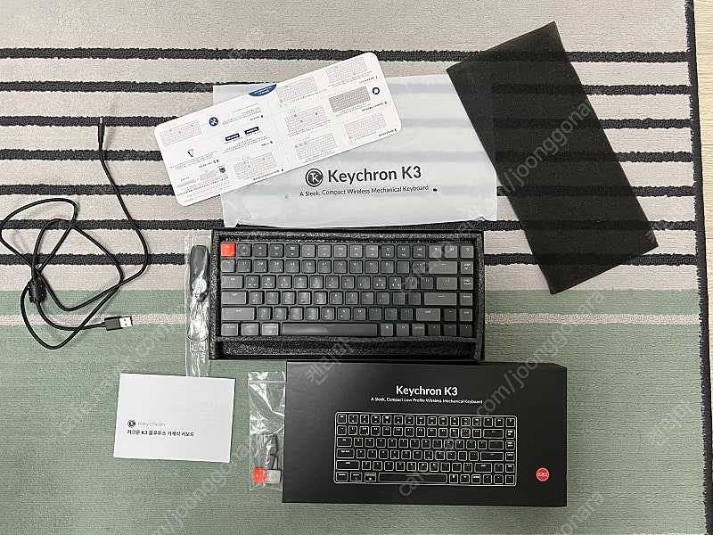키크론 k3 블루투스 기계식 키보드 rgb 옵티컬 핫스...--1