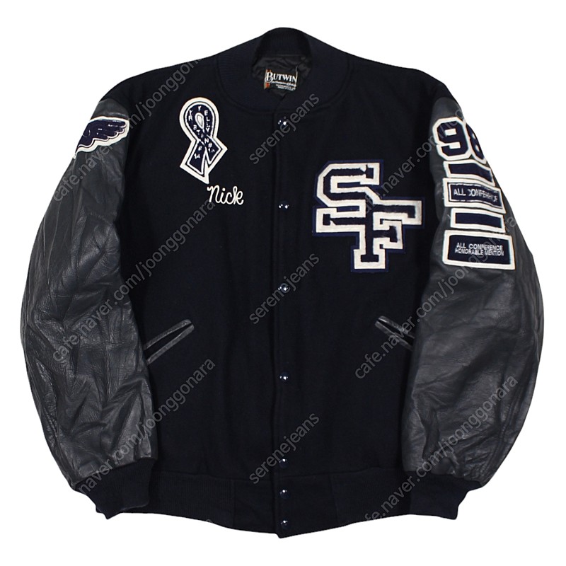 1990s USA Butwin Leather / Wool Varsity Jacket 빈티지 레더 울 바시티자켓 스타디움자켓 가죽자켓 미제 미국생산