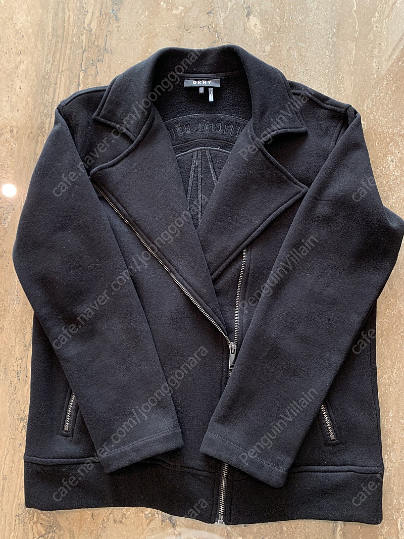 정품 DKNY 디케이엔와이 코튼 라이더 자켓 xs 살짝 오버핏 55 블랙