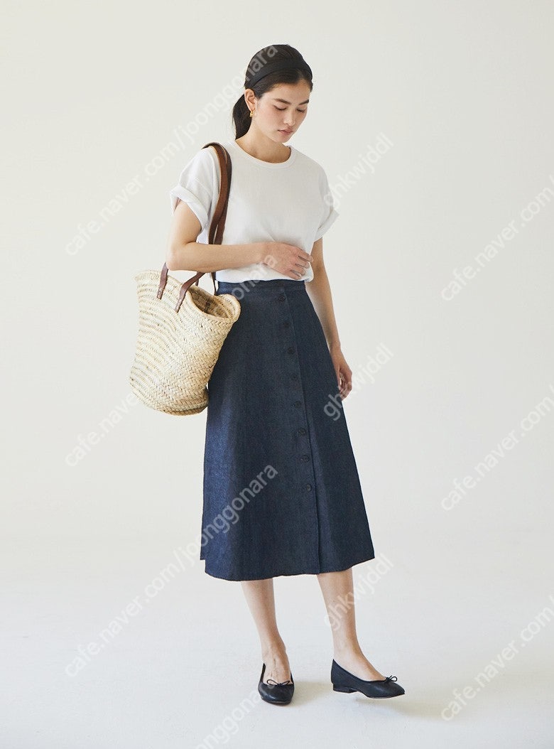 얼바닉30 Indigo Linen Skirt (S)