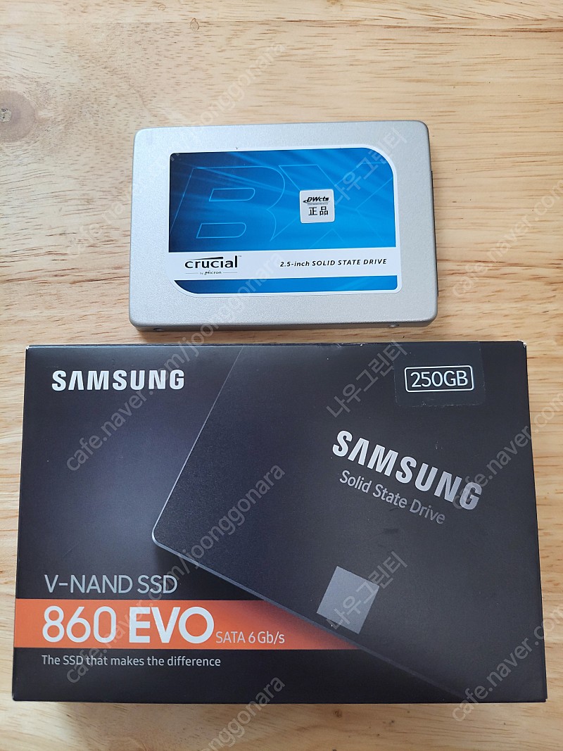삼성 SSD 860 evo(에보) 250GB/마이크론 BX 250GB (국내정발 거의 새것)