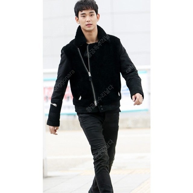 (L) 올세인츠 김수현 가죽 레더 퍼 무스탕 판매합니다~~