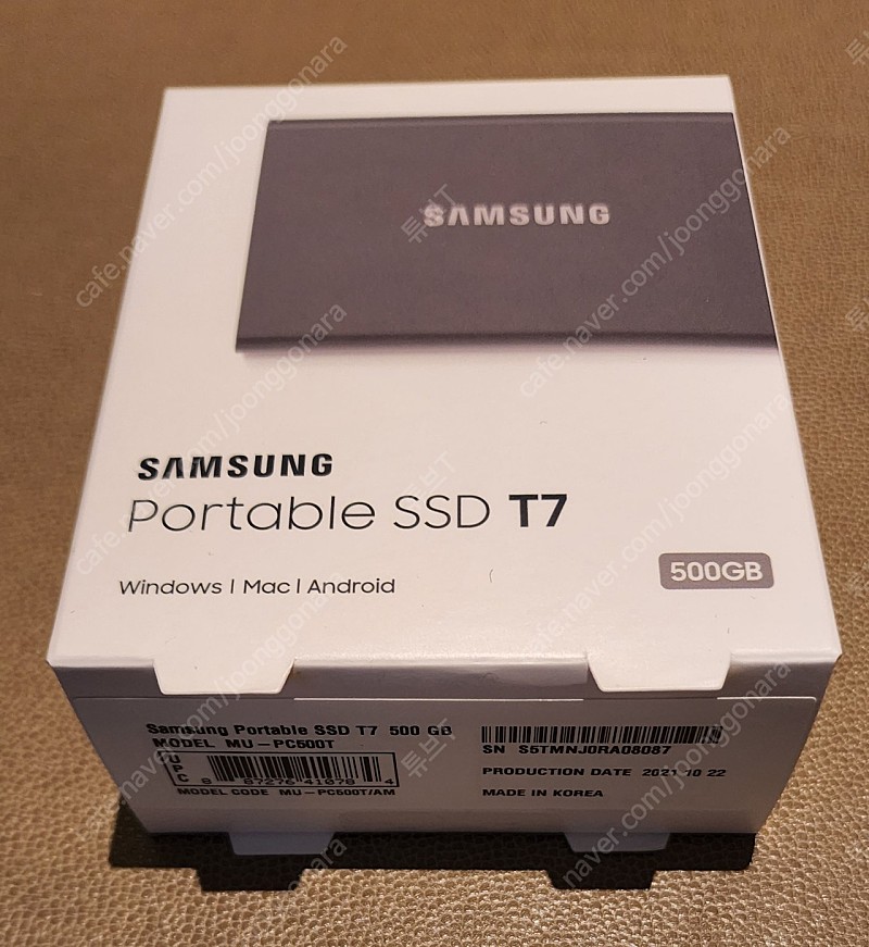 삼성전자 외장SSD T7 500GB 미개봉 신품