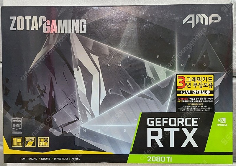 [판매] ZOTAC GAMING GeForce RTX 2080 Ti AMP 11GB GDDR6 352-Bit SPECTRA RGB LED Metal Backplate Graphic