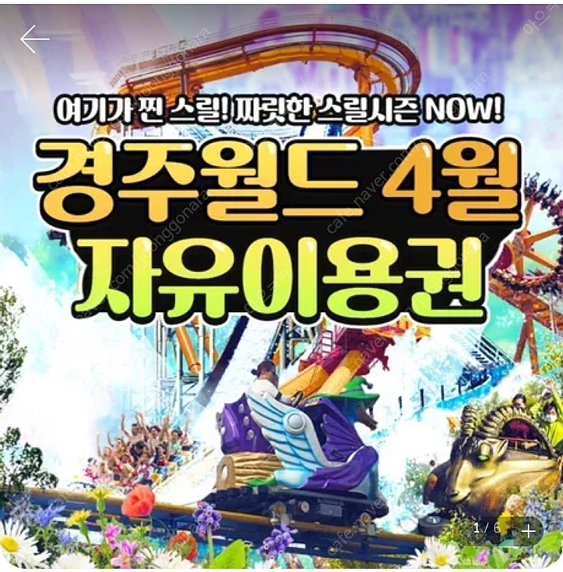 경주월드 자유이용권 2매