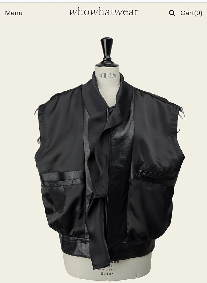 후왓웨어 whowhatwear trimmed leather blend vest