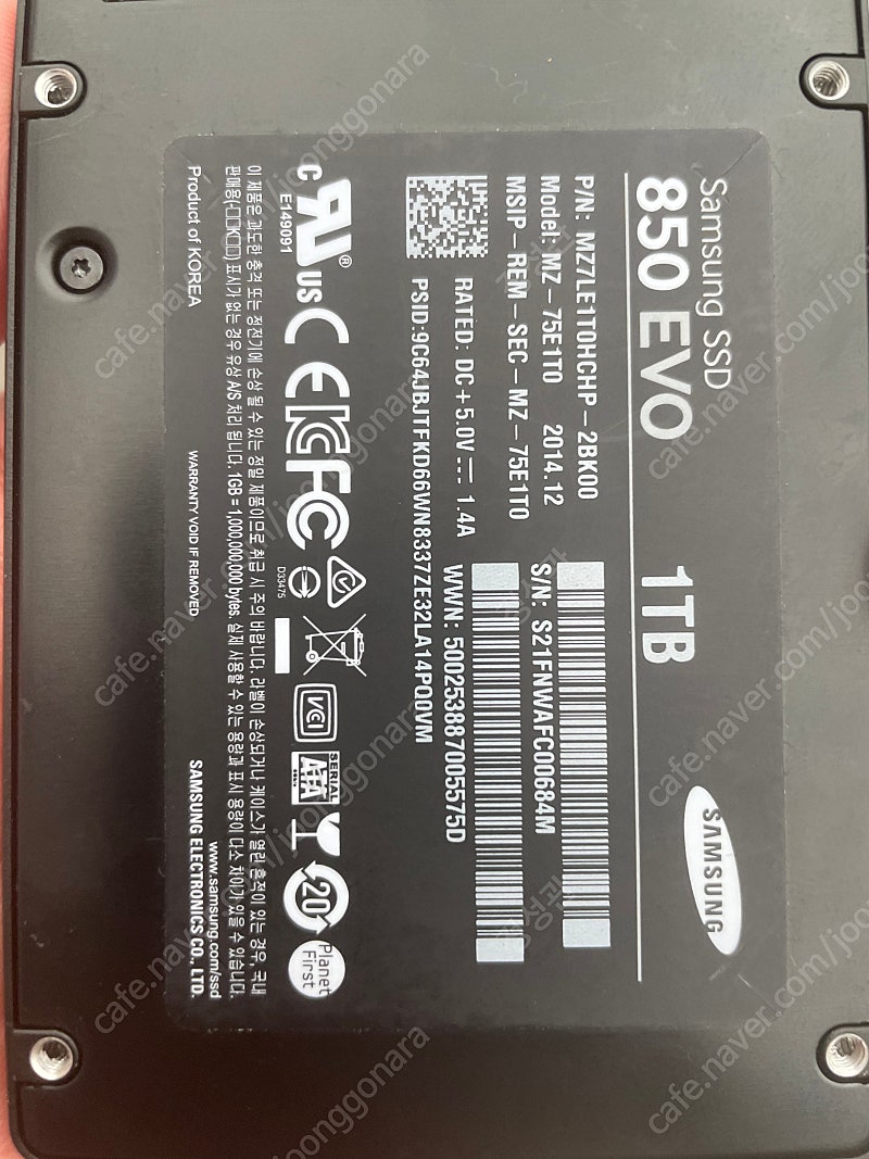 삼성 2.5 ssd 850 evo 1tb 팝니다