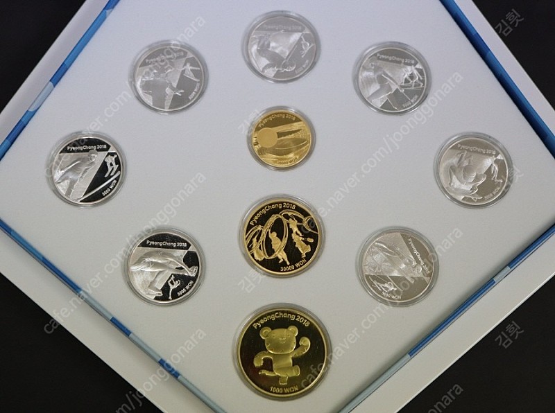 한국 2018년 평창 동계올림픽대회 기념주화 2차 금은화 10종 세트 판매