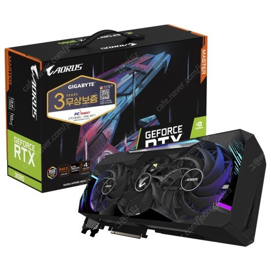 [미개봉] GIGABYTE AORUS 지포스 RTX 3080 Master D6X 12GB 피씨디렉트 판매