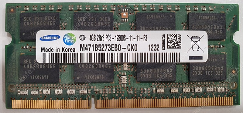 삼성전자 노트북램 DDR3 PC12800 4G 일반형1.5V 팝니다.