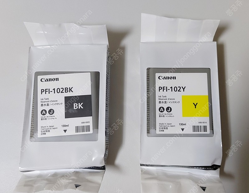 Canon 캐논 플로터 잉크 PFI-102BK, PFI-102Y 판매