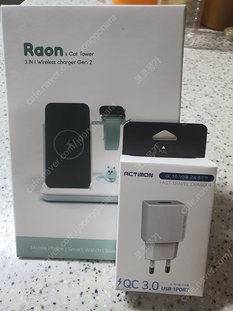 라온 3in1 고속 무선충전기+고속무선충전어탭터새상품 판매(애플전용)