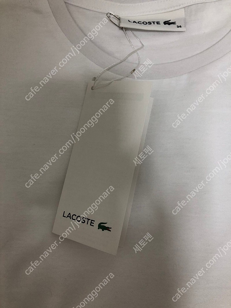 라코스테 기본티 새상품 (크루넥 레귤러핏 긴팔) 티셔츠34사이즈, 현재 매장판매 제품입니다