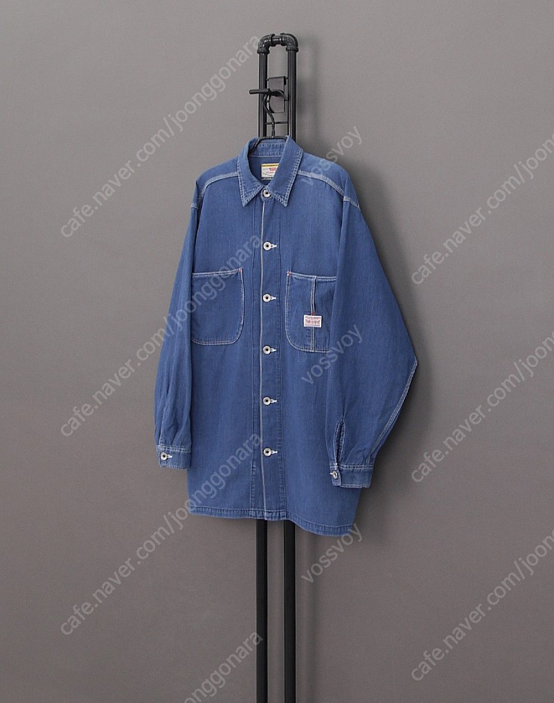 리바이스 90's 코튼 투포켓 오버핏 워크웨어 오버올 셔츠자켓 L 105 커버올 워크셔츠 LVC 빈티지