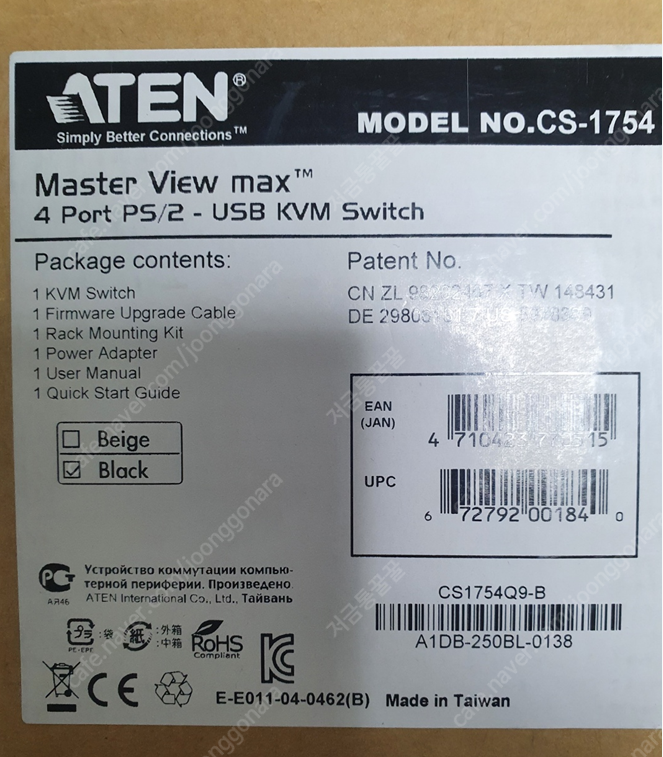 ATEN CS-1754 KVM 4:1 스위치 팝니다.