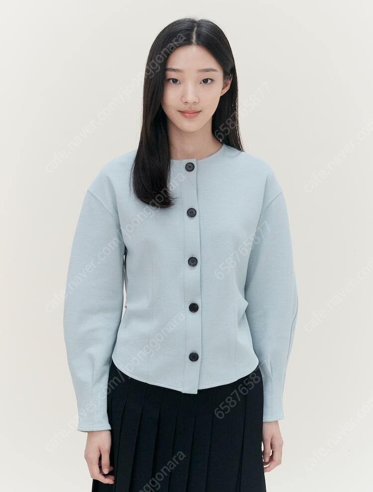 kuho plus Volume Sleeve Sweat Cardigan- green 구호 플러스 볼륨 슬리브 스웻 가디건