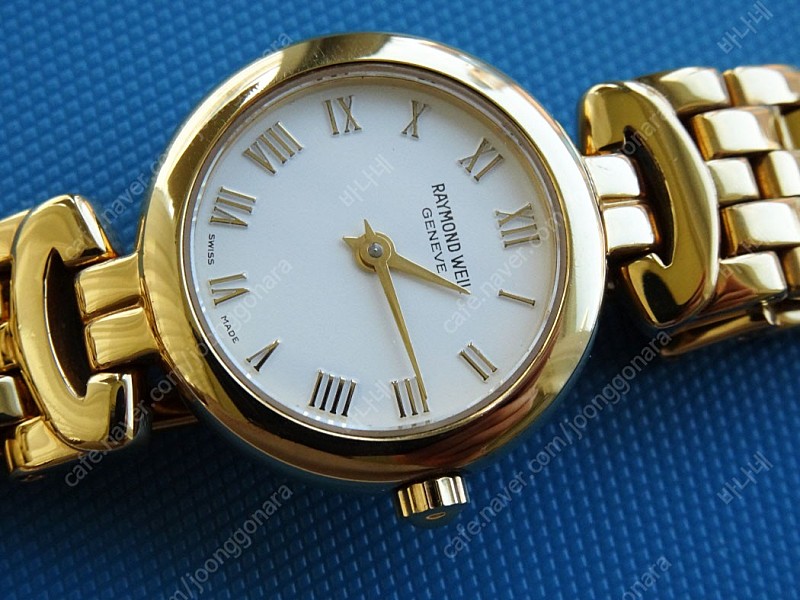 여성용 RAYMOND WEIL QUARTZ GOLD PLATED 로만 화이트 다이얼