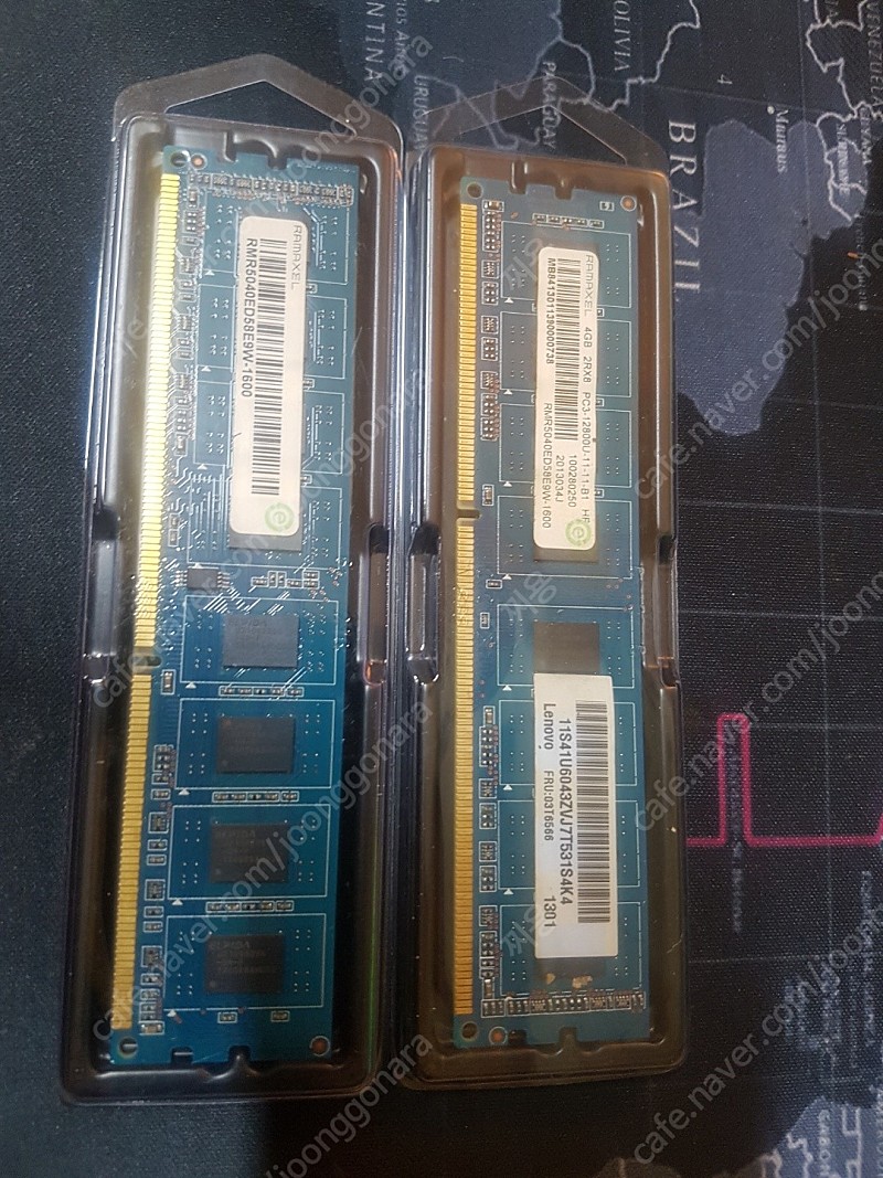 4기가 메모리 Lenovo 4GB 2Rx8 PC3-12800 pc용 메모리 두개팔아요~~
