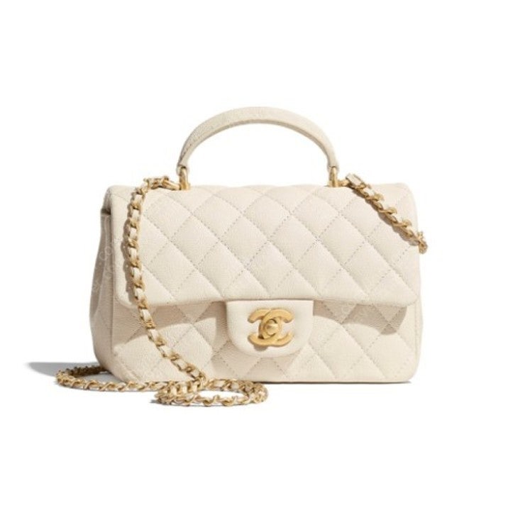 샤넬 뉴미니 탑핸들 캐비어 베이지 구해요--0